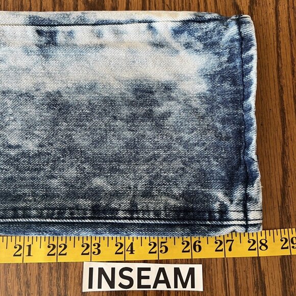 Thrill Jeans Boys Denim Jeans Size 12 Distressed Skinny Acid Wash Blue Straight - Picture 8 of 10